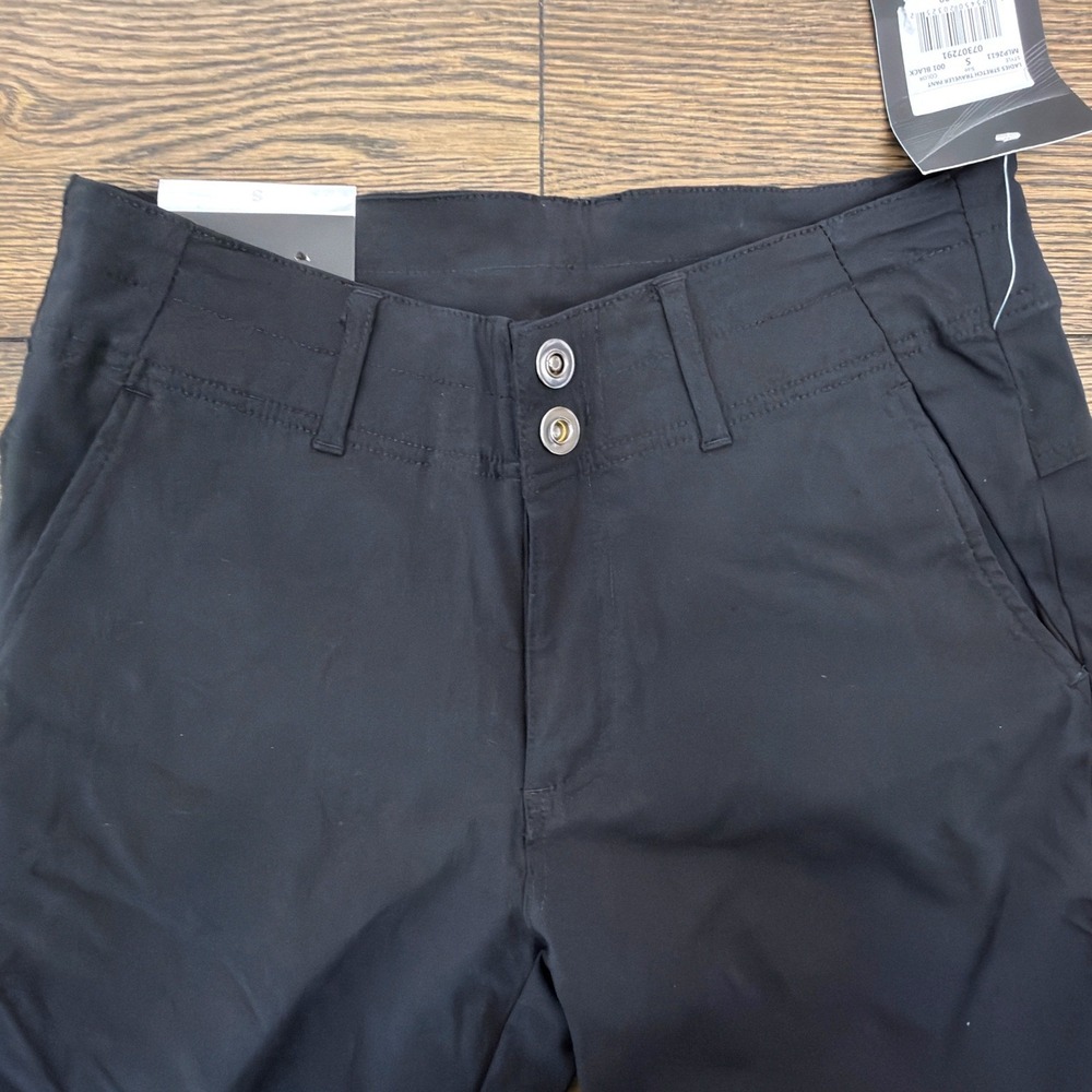 Swiss Alps Ladies Stretch Traveler Pant Black Small NWT MLP2611 Hiking Travel